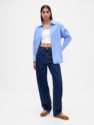 Cămașă mare din poplin din bumbac organic Cămașă mare din poplin din bumbac organic