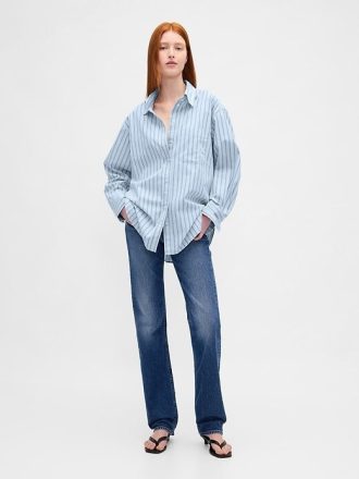 Cămașă mare din poplin din bumbac organic Cămașă mare din poplin din bumbac organic
