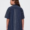 Cămașă relaxată cu dungi Indigo pentru copii Cămașă relaxată cu dungi Indigo pentru copii