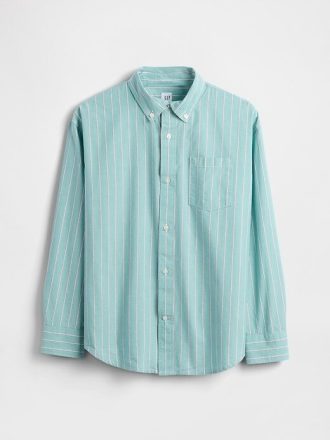 Cămașă relaxată din poplin din bumbac organic pentru copii