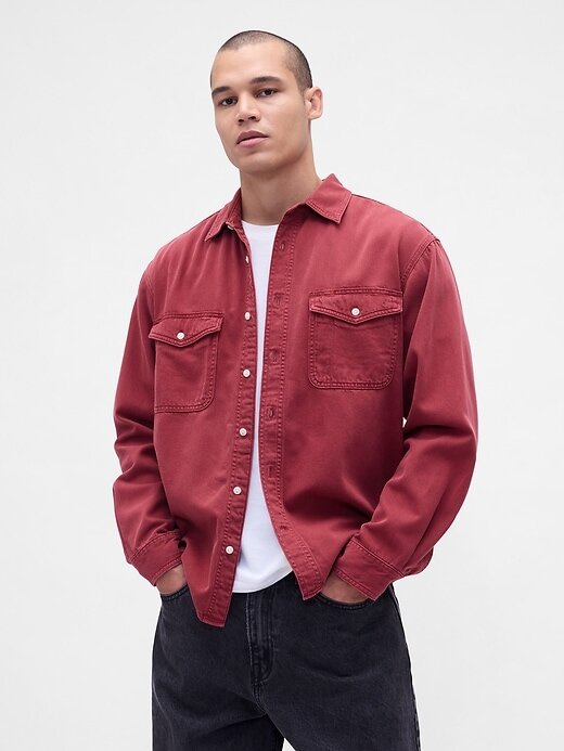 Cămașă relaxată UltraSoft Denim Cămașă relaxată UltraSoft Denim