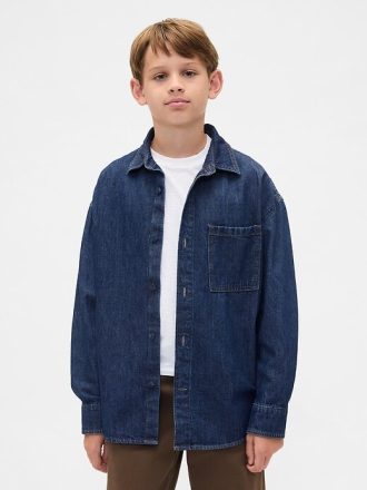 Cămașă supradimensionată din denim pentru copii Cămașă supradimensionată din denim pentru copii