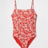 Costum de baie dintr-o bucată cu gât pătrat Costum de baie dintr-o bucată cu gât pătrat