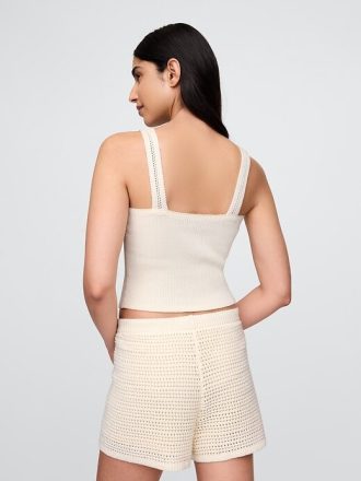 Croșetat Pulover Crop Tank Top