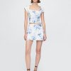 Crop top cu mâneci tip șapcă din amestec de in Crop top cu mâneci tip șapcă din amestec de in