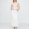 Crop top cu mâneci tip șapcă din amestec de in Crop top cu mâneci tip șapcă din amestec de in