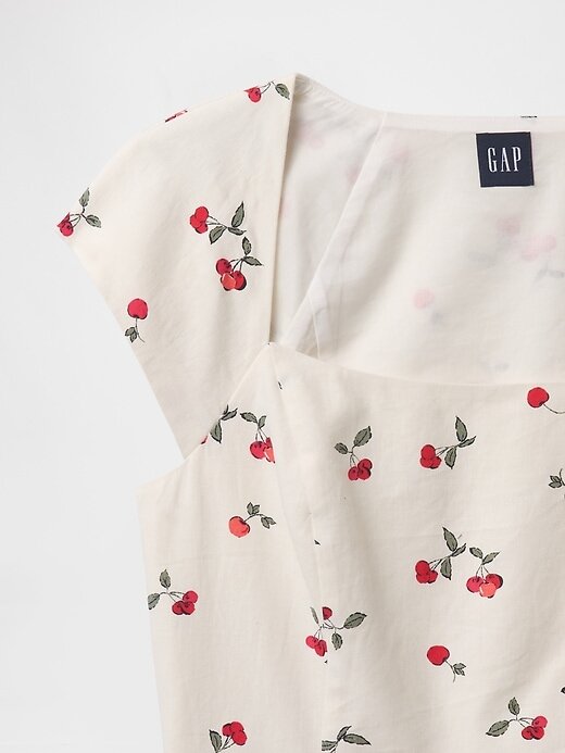 Crop top cu mâneci tip șapcă din amestec de in Crop top cu mâneci tip șapcă din amestec de in