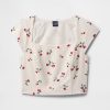 Crop top cu mâneci tip șapcă din amestec de in Crop top cu mâneci tip șapcă din amestec de in