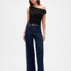 Crop top cu umăr negru Crop top cu umăr negru