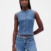 Denim Crop Shell Tank Top Denim Crop Shell Tank Top
