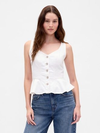 Denim Peplum Tank Top Denim Peplum Tank Top