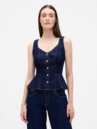 Denim Peplum Tank Top Denim Peplum Tank Top