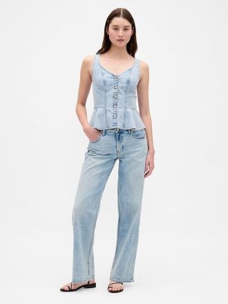 Denim Peplum Tank Top Denim Peplum Tank Top