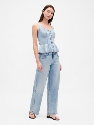 Denim Peplum Tank Top Denim Peplum Tank Top