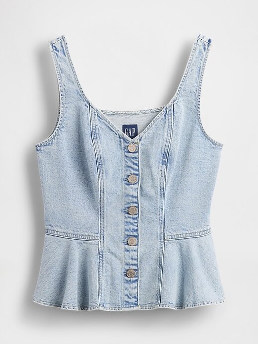 Denim Peplum Tank Top Denim Peplum Tank Top