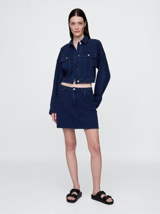 Fusta din denim French Terry