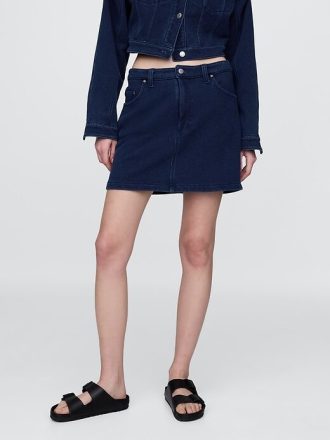 Fusta din denim French Terry
