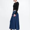 Fusta midi Western Jug din denim