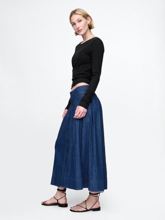 Fusta midi Western Jug din denim Fusta midi Western Jug din denim