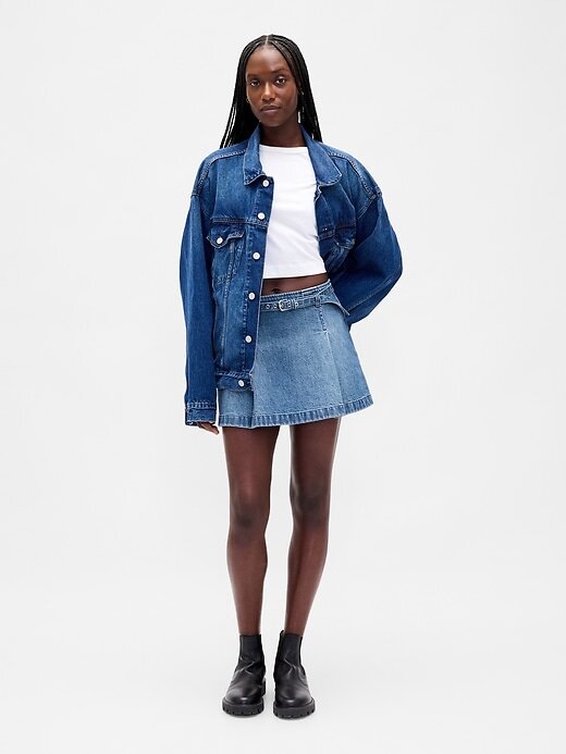 Fusta mini cu curea denim Fusta mini cu curea denim