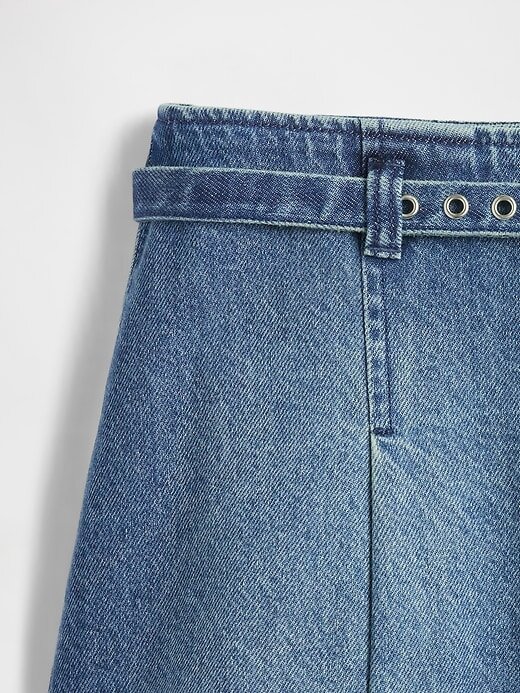 Fusta mini cu curea denim Fusta mini cu curea denim