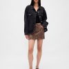 Fusta mini din denim leopard Fusta mini din denim leopard