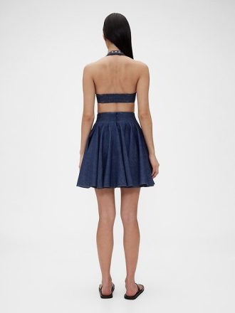 Fusta mini din denim plisat GapStudio Fusta mini din denim plisat GapStudio