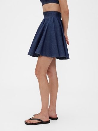 Fusta mini din denim plisat GapStudio Fusta mini din denim plisat GapStudio