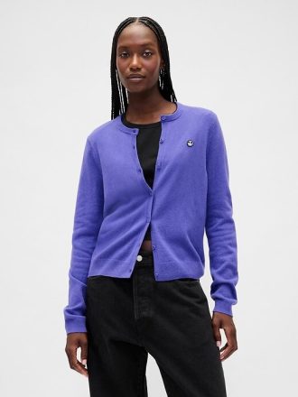 Gap × Cardiganul CashSoft Skull de la Disney Tim Burton Coșmar înainte de Crăciun