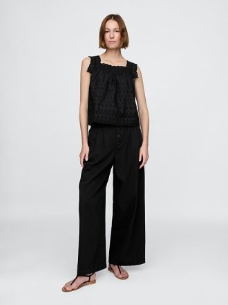 Gap × DÔEN Pantaloni plisați cu talie înaltă