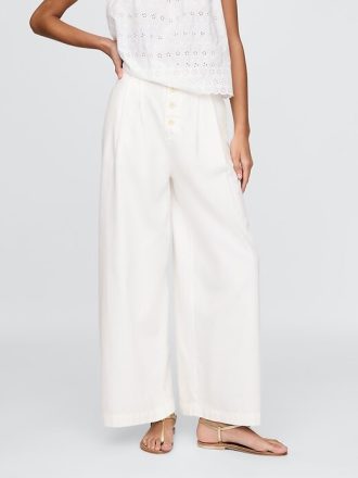 Gap × DÔEN Pantaloni plisați cu talie înaltă