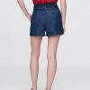 Gap × DÔEN Pantaloni scurți din denim plisați cu talie înaltă