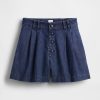 Gap × DÔEN Pantaloni scurți din denim plisați cu talie înaltă