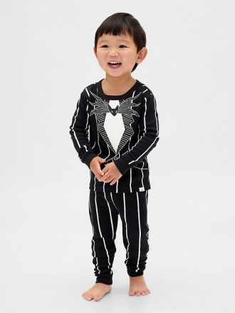 Gap × Set de pijamă din bumbac organic pentru bebeluși și copii mici, The Nightmare Before Christmas, de la Disney Tim Burton
