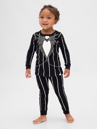 Gap × Set de pijamă din bumbac organic pentru bebeluși și copii mici, The Nightmare Before Christmas, de la Disney Tim Burton