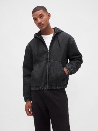 Hanocă cu fermoar căptușită cu Sherpa UltraSoft Denim
