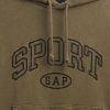 Hanocă cu glugă cu logo crop supradimensionat Hanocă cu glugă cu logo crop supradimensionat
