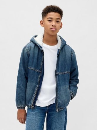 Hanocă din denim căptușită cu Sherpa pentru copii