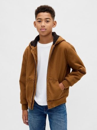Hanocă din denim din pânză căptușită cu Sherpa pentru copii