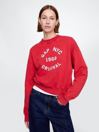 Hanorac crop French Terry cu greutate mare