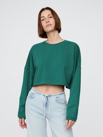 Hanorac crop supradimensionat French Terry