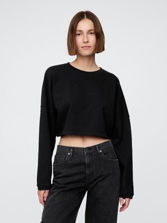 Hanorac crop supradimensionat French Terry
