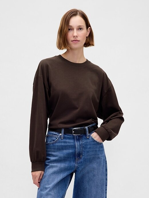 Hanorac crop VintageSoft din bumbac organic Hanorac crop VintageSoft din bumbac organic