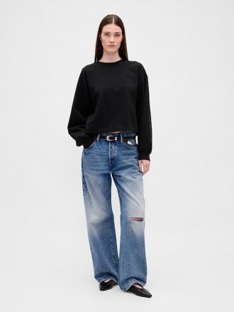 Hanorac crop VintageSoft din bumbac organic
