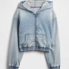 Hanorac din denim tricot cu fermoar pentru copii