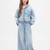 Hanorac din denim tricot cu fermoar pentru copii