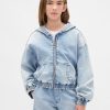 Hanorac din denim tricot cu fermoar pentru copii