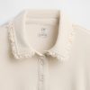 Hanorac polo cu dantelă din French Terry pentru copii Hanorac polo cu dantelă din French Terry pentru copii
