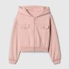 Hanorac VintageSoft Crop cu fermoar pentru copii Hanorac VintageSoft Crop cu fermoar pentru copii
