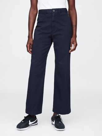 High Rise Stride Wide-Leg Glezna Kaki